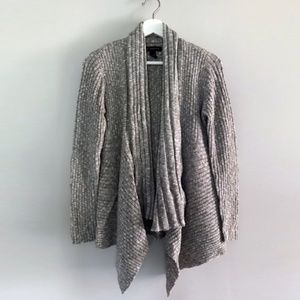 Gray Shimmer Draped Cardigan